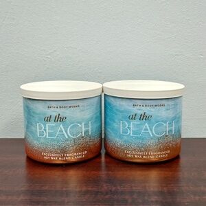 Bath & Body Works "AT THE BEACH" 3-Wick Candles - Set of 2